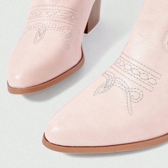 Pink Women's Butterfly Wing Embroidery Western Boots - Picture 5 of 5